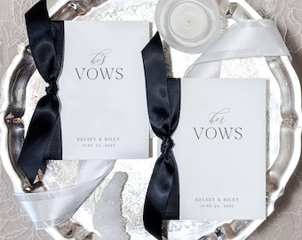 Modern Vow Book Set of 2 black and white wedding vow books modern his and her boho vow booklet bridal shower gift for bride and groom VCT