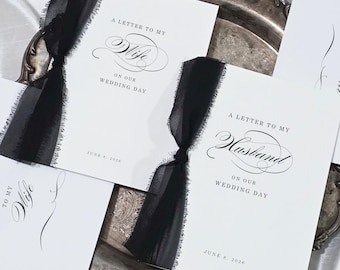 Letter To My Husband on our Wedding Day card for groom to my bride card for future husband wedding day letter husband and wife set BGS
