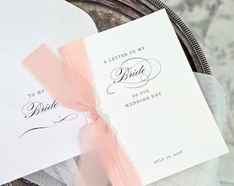 A Letter to My Bride on Our Wedding Day note wedding gift for bride from groom bride and groom gift exchange custom wedding day card BGS