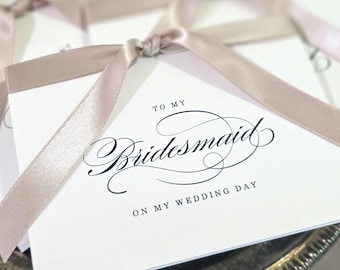 To My Bridesmaid Card thank you for being my bridesmaid gift idea maid of honor card something blue wedding party gift note from bride BGS