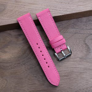 Pink Alran Leather Watch Strap-Handmade leather watch strap. Personalized, Custom Watch Strap.All Size. 22mm,20mm,19mm