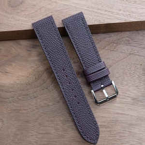 Purple Epsom Leather Watch Strap-Handmade leather watch strap. Personalized Watch Strap, Custom Watch Strap.All Size. 22mm,20mm,19mm