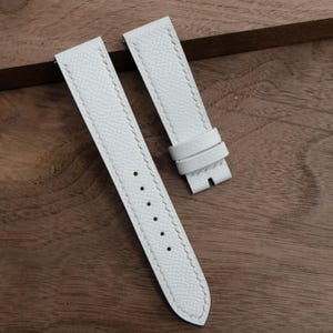 White Epsom Leather Watch Strap-Handmade leather watch strap. Personalized Watch Strap, Custom Watch Strap.All Size. 22mm,20mm,19mm