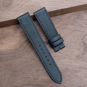 Black Epsom Leather Watch Strap-Handmade leather watch strap. Personalized Watch Strap, Custom Watch Strap.All Size. 22mm,20mm,19mm