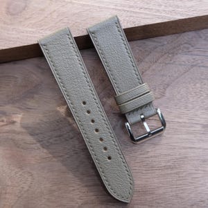 Taupe Alran Sully Leather Watch Strap: Handmade French Zermatt Lining.Personalized,Custom.All Size