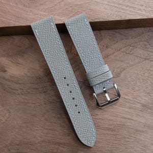 Gray Epsom Leather Watch Strap-Handmade leather watch strap. Personalized Watch Strap, Custom Watch Strap.All Size. 22mm,20mm,19mm