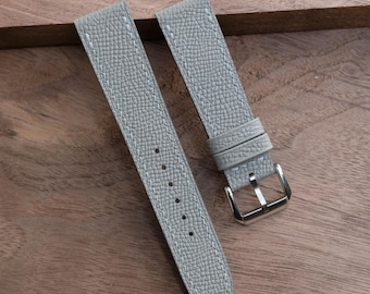 Handmade Gray Epsom Leather Watch Strap: Personalized,Custom.All Size