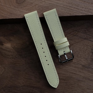 Cream Epsom Leather Watch Strap-Handmade leather watch strap. Personalized Watch Strap, Custom Watch Strap.All Size. 22mm,20mm,19mm