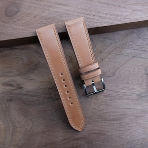 Natural Shell Cordovan Shinki Leather Watch Strap-Handmade leather watch strap.Personalize,Custom Watch Strap.All Size.24mm,23mm,22mm,21mm