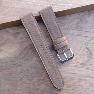 Handmade Taupe Nubuck Leather Watch Strap: Personalized,Custom.All Size