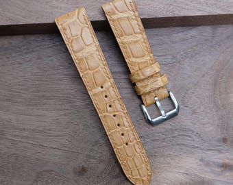 Cinturino Orologio Pelle Grana Coccodrillo Con Attacchi Rapidi – 12 A 20mm (Tech Swiss)