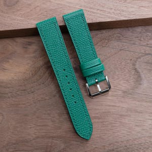 Green Epsom Leather Watch Strap-Handmade leather watch strap. Personalized Watch Strap, Custom Watch Strap.All Size. 22mm,20mm,19mm
