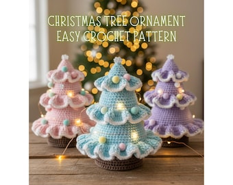 Christmas Tree Crochet Pattern, Christmas tree crochet pattern, Home decor holiday gift, Winter crochet PDF patterns