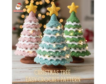 Christmas Tree  Crochet Pattern, Christmas tree crochet pattern, Home decor holiday gift, Winter crochet PDF patterns