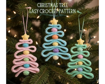 Christmas Tree Ornament Crochet Pattern, Christmas tree crochet pattern, Home decor holiday, Winter crochet PDF patterns, Christmas crochet