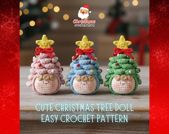 Christmas Tree Doll Crochet Pattern, Christmas tree crochet pattern, Home decor holiday gift, Winter crochet patterns, Christmas amigurumi