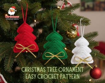 Weihnachtsbaum Ornament Häkelanleitung, Weihnachtsbaum Häkelanleitung, Wanddeko Weihnachtsgeschenk, Winter PDF Muster gehäkelt