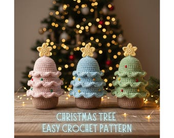 Christmas Tree Crochet Pattern, Christmas tree crochet pattern, Home decor holiday gift, Winter crochet patterns, Christmas amigurumi