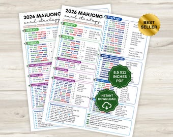 Guía de estrategia de Mahjong americano 2026, Guía de estrategia para todas las manos posibles, Hoja de trucos de Mahjong americano 2026, Descarga de PDF imprimible de Mahjong