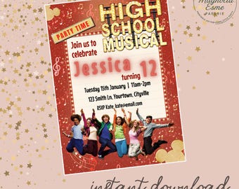 High School Musical Birthday Party Invite Editable Download Printable