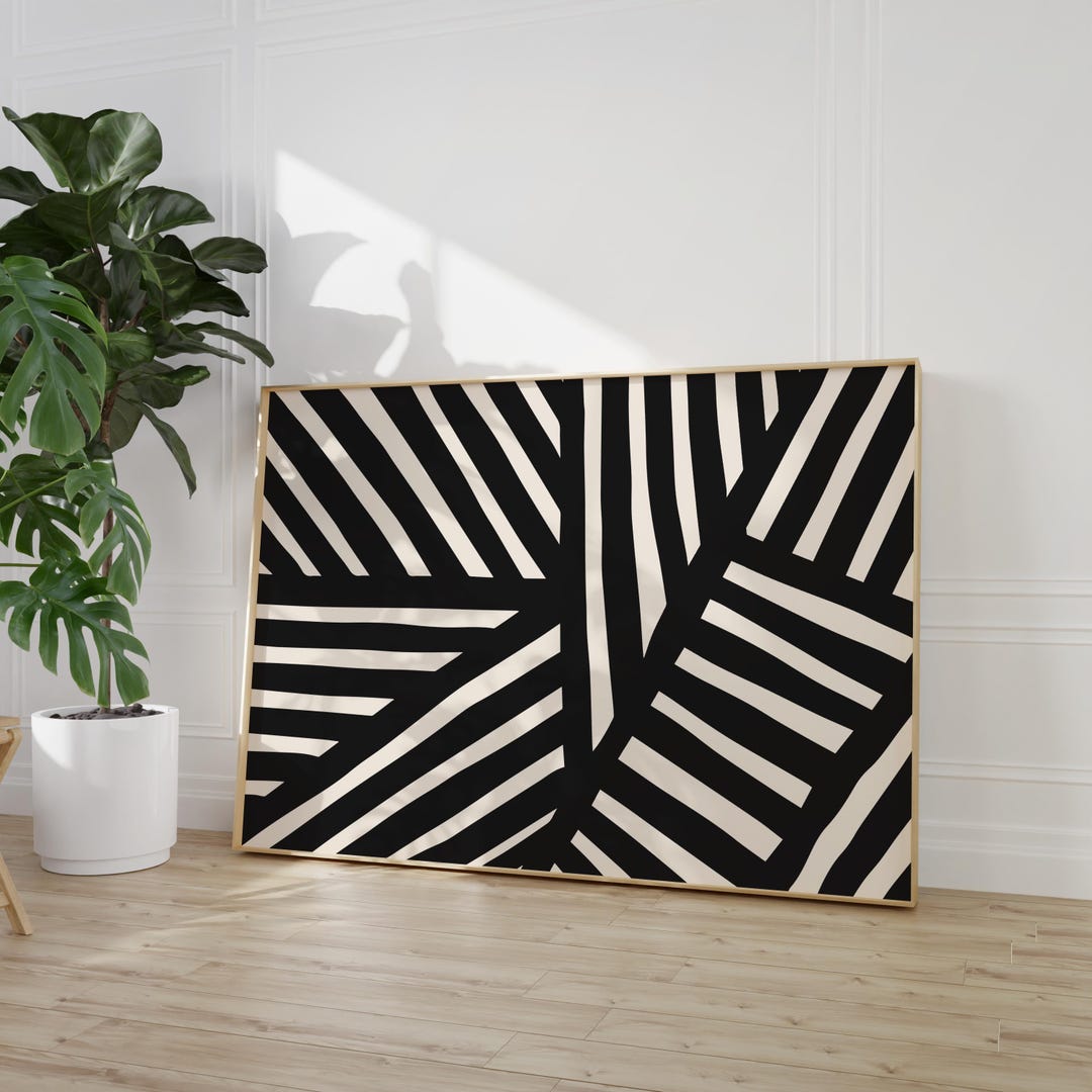 Black and White Geometric Wall Art | Modern Abstract Print | Bold ...