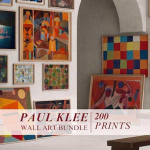 Megapaquete de 200 obras de arte imprimibles de Paul Klee / Galería de arte abstracto moderno / Descarga digital