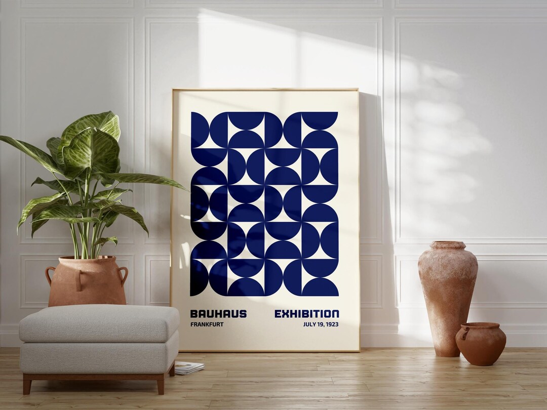 Bauhaus Printable Wall Art | Blue Modern Home Decor | Geometric ...