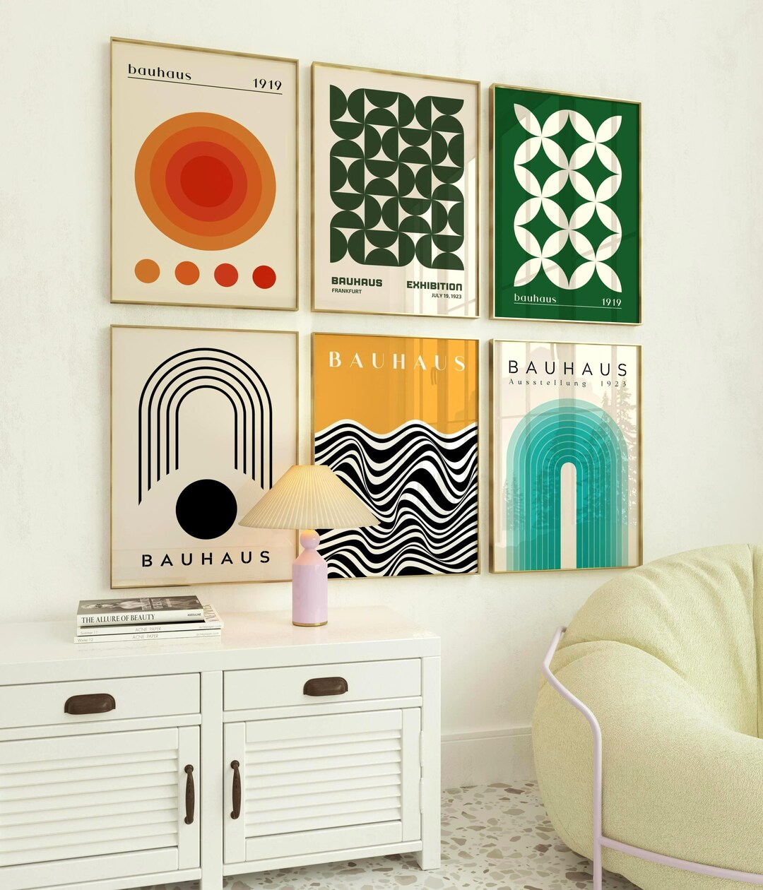 Bauhaus Print Set of 6 | Mid-century Modern Gallery Wall (digital ...