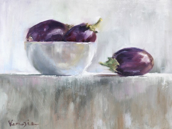Purple and Gray Decor Country Wall Prints, Vegetable Wall Art Rustic Kitchen Prints, Purple Kitchen Decor, Original Purple Wall Art Prints