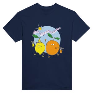 Summer Party T-Shirt with Fun Lemon and Orange Citrus Fruit Design, Cute Fruit Tee for Women and Men, Vibrant Summer Style Shirt