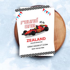 Personalisierbare Rennwagen-Geburtstagskarte für Kinder - Grußkarte mit Thema Geschwindigkeit | Rennauto-Party-Karte | Schnelles Auto Geburtstagskarte für Jungen & Mädchen