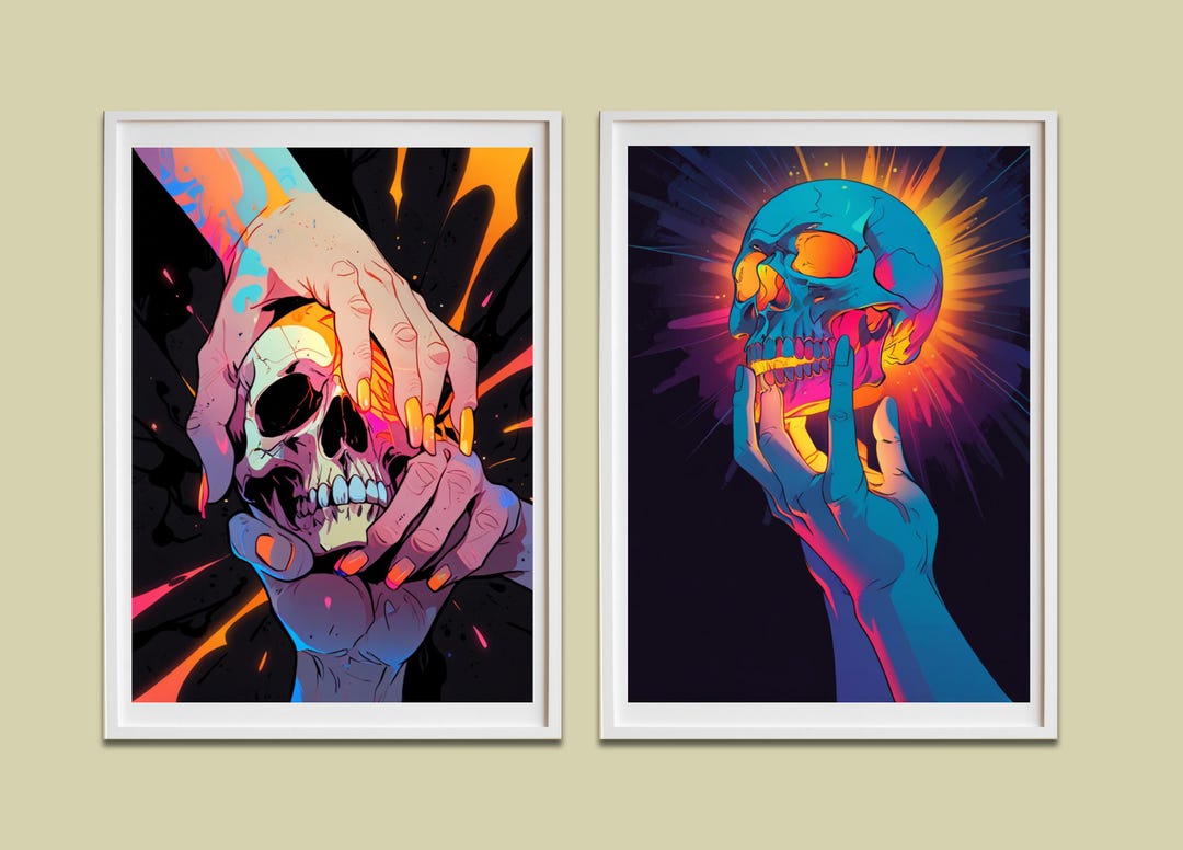Kunpei_yamanashi　デジタルプリント  NEON SKULLⅠ il_1080xN.6844942020_41xz.jpg