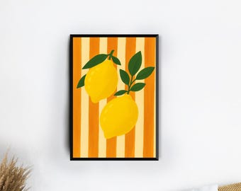 Lemon Art Print: Modern Kitchen Wall Decor (Digital Download)