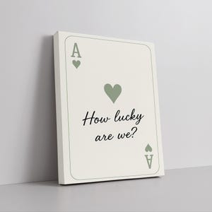 Ace of Hearts Wall Art Print Digital Print Gift Poster Retro Sage Green Playing Card Art Trendy Home Decor for Living Room Bedroom Office