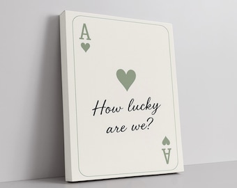Impresión del As de Corazones: Arte retro de cartas verde salvia (Descarga digital)