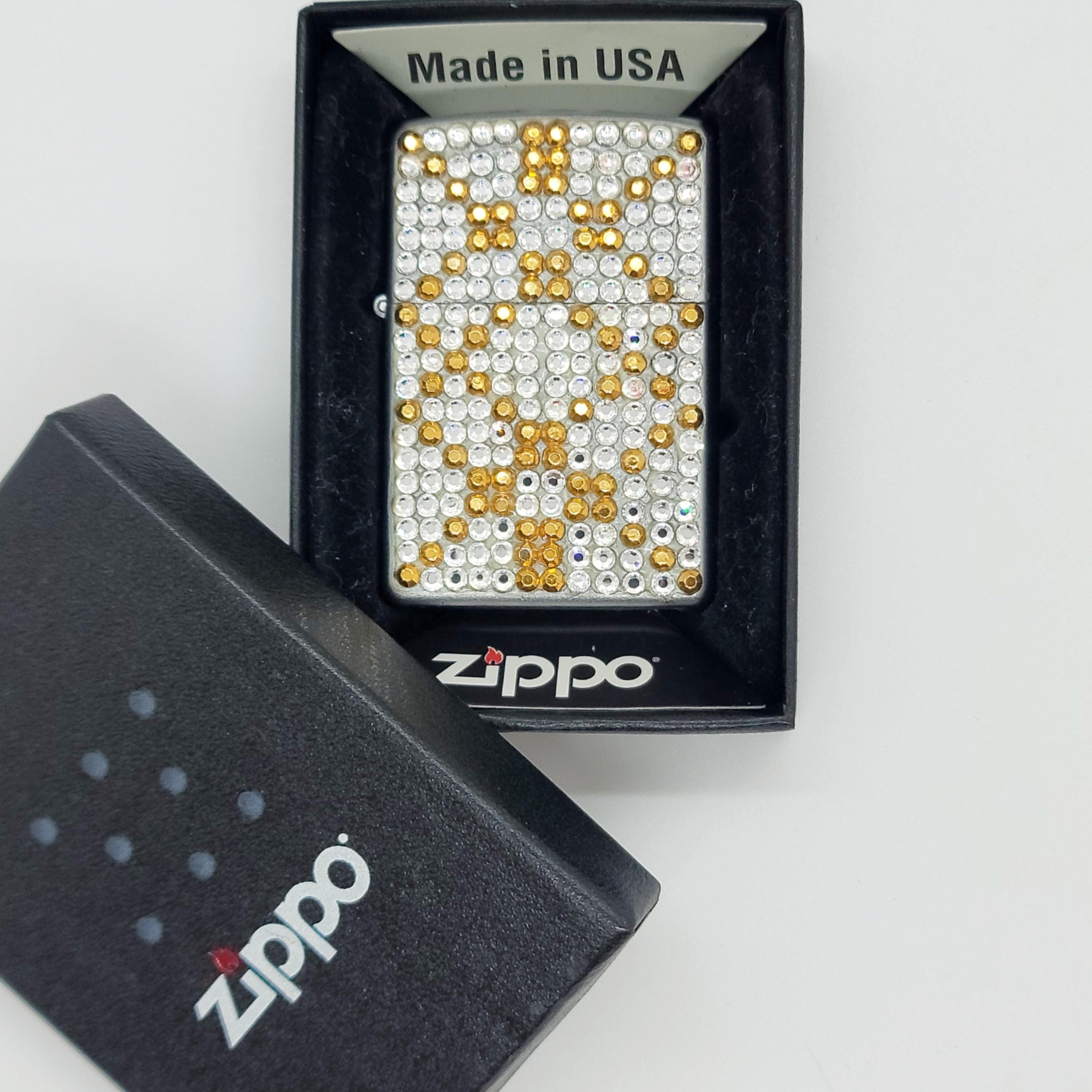 Vintage 2005 Zippo Lighter Japan Market Exclusive Crystal Bling