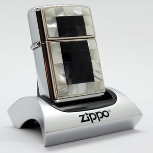 Vintage Zippo Lighter: Mother of Pearl & Onyx Inlay, 2003 Choice Collection, Mint in Box