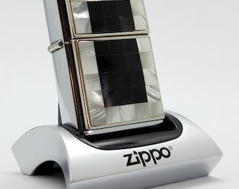 Vintage Zippo Lighter: Mother of Pearl & Onyx Inlay, 2003 Choice Collection, Mint in Box