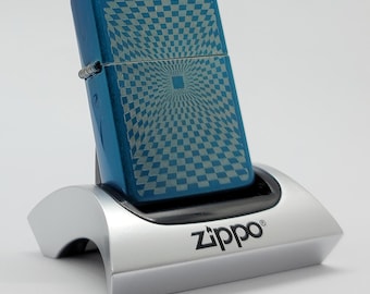Encendedor Zippo de diseño minimalista, coleccionable, nuevo en caja, color cerúleo