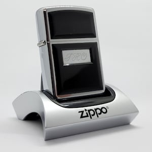 Vintage 2006 Zippo Lighter Ultralite Black Emblem High Polish Chrome  - Used, Unlit, Original Box