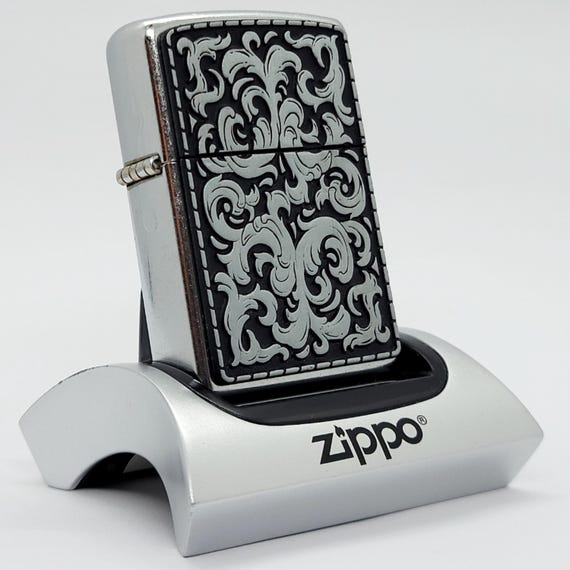 Vintage 2003 Zippo Lighter Marlboro Storming Scroll Filigree