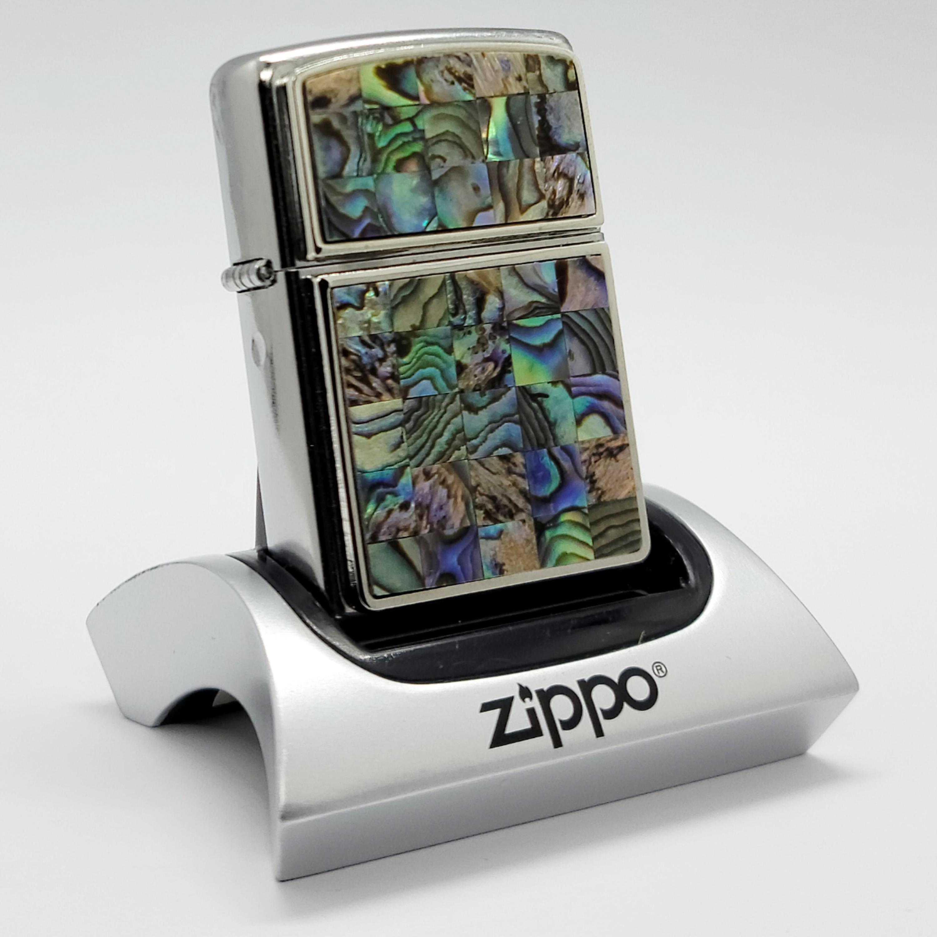 2013 Zippo Lighter Sea Weave Mother of Pearl Abalone Rare Brand 