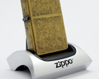 Briquet vintage Zippo 201FB en laiton antique : objet de collection rare, neuf dans sa boîte