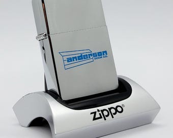 Linterna LED Zippo Zipplight vintage de 1998 con grabado de Anderson Co. - Recuerdos coleccionables de la marca Mint