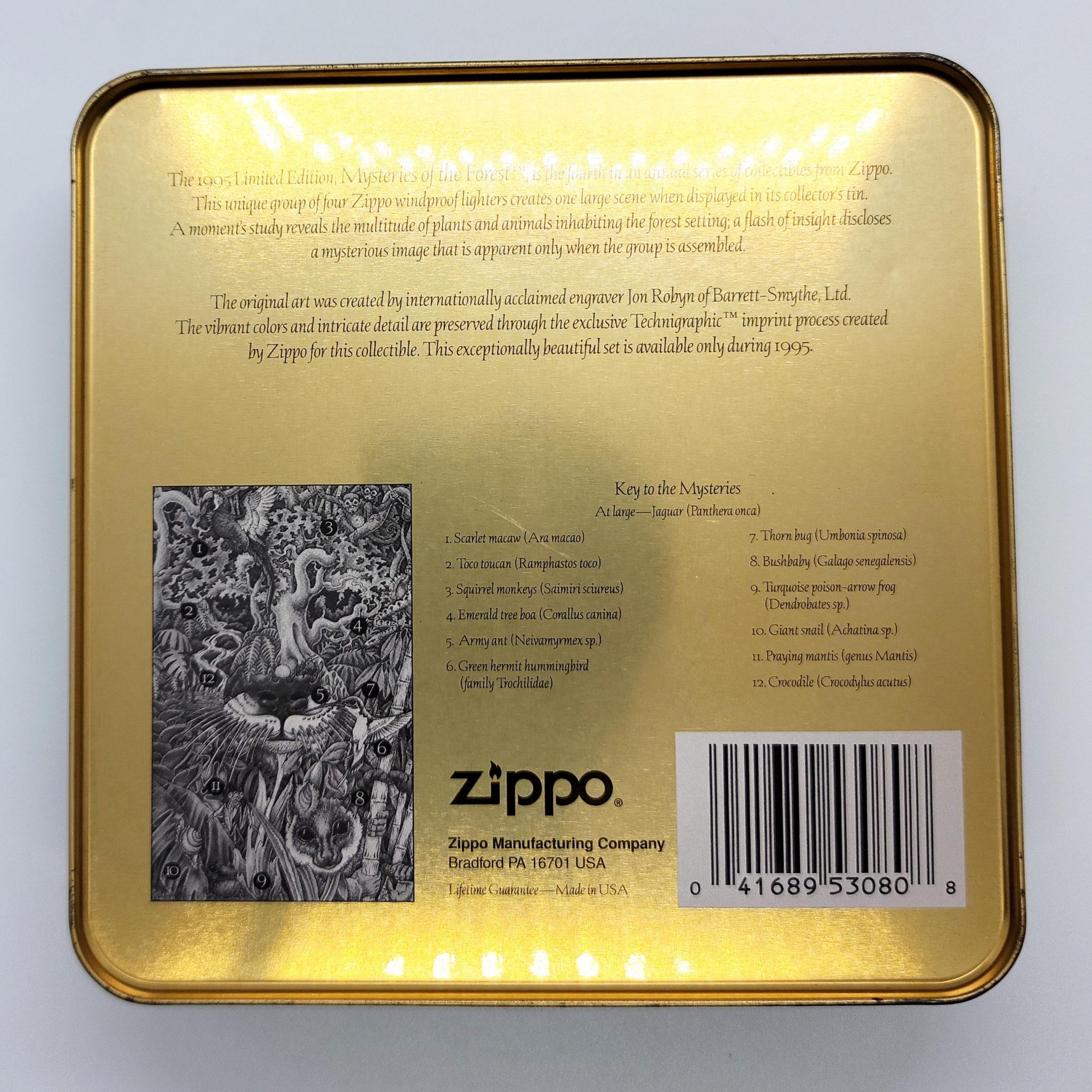 Vintage 1995 Mysteries of the Forest Zippo Lighters Limited