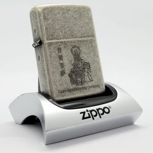 Vintage Zippo Antique Silver Buddha Lighter 2008 - May Buddha Bless Collectible