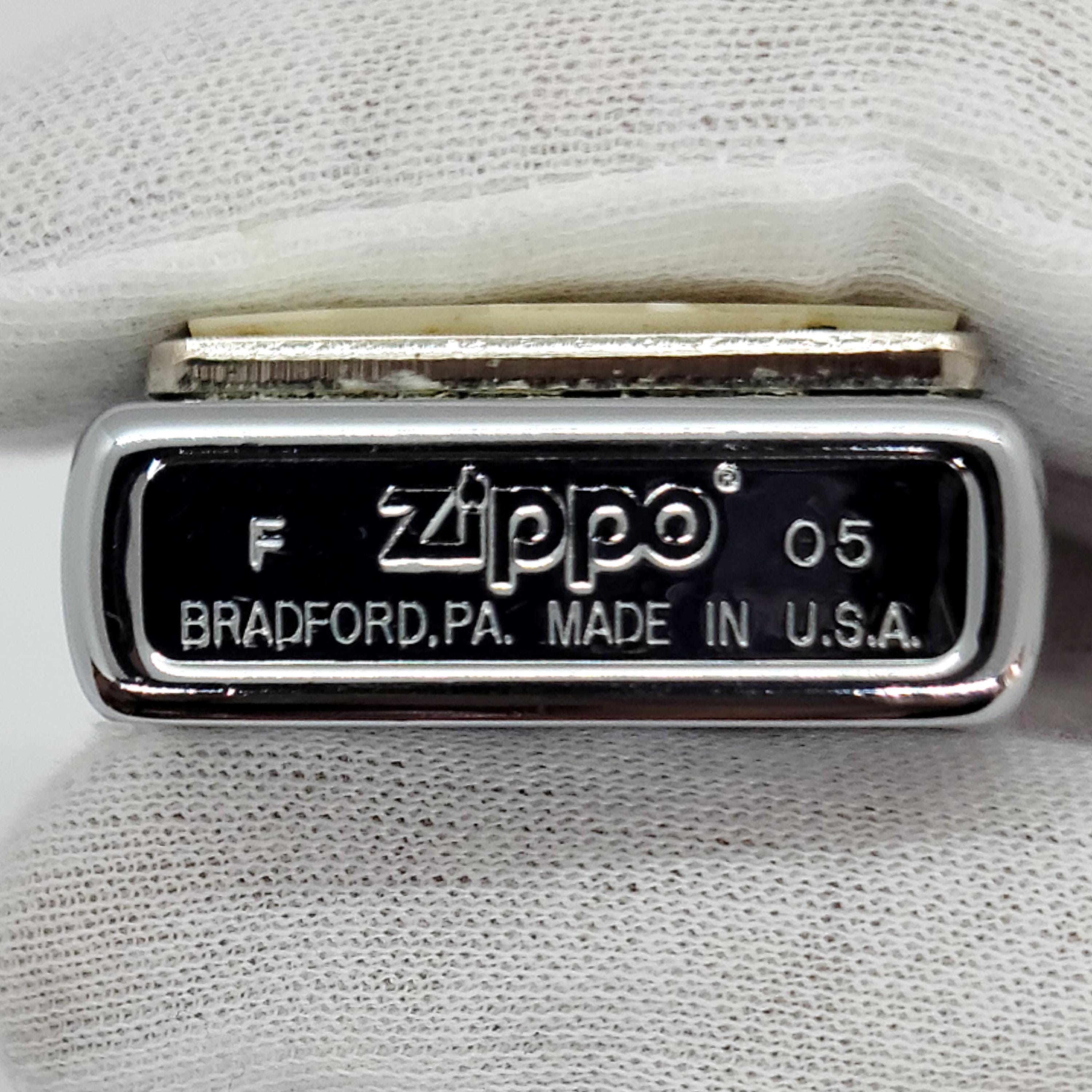 Vintage 2005 Zippo Sea Weave Mother of Pearl White Lighter Choice