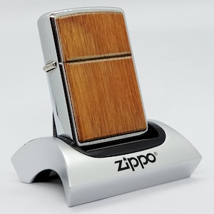 Vintage 2007 Zippo Lighter – Roseart Chestnut – Rare Wood Inlay Collectible