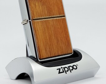 Vintage 2007 Zippo Feuerzeug - Roseart Kastanie - seltenes Holz Inlay Sammlerstück