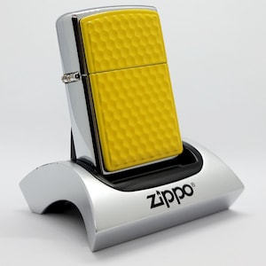 Vintage Zippo Lighter 431 Yellow Craters High Polish Chrome 2001 Collectible Lighter New in Box